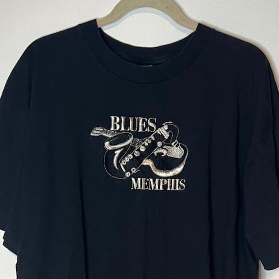 Vintage Blues Memphis Tennessee Music Embroidered Graphic T-Shirt, Vintage Memphis Blues T-shirt, Vintage Blues Music Shirts 90s 2000s