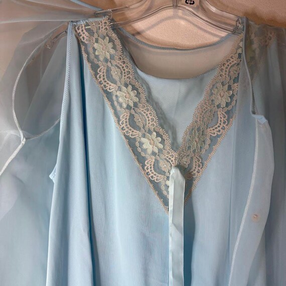 Vintage 50s 60s Pinehurst Lingerie Blue Nylon Bab… - image 5
