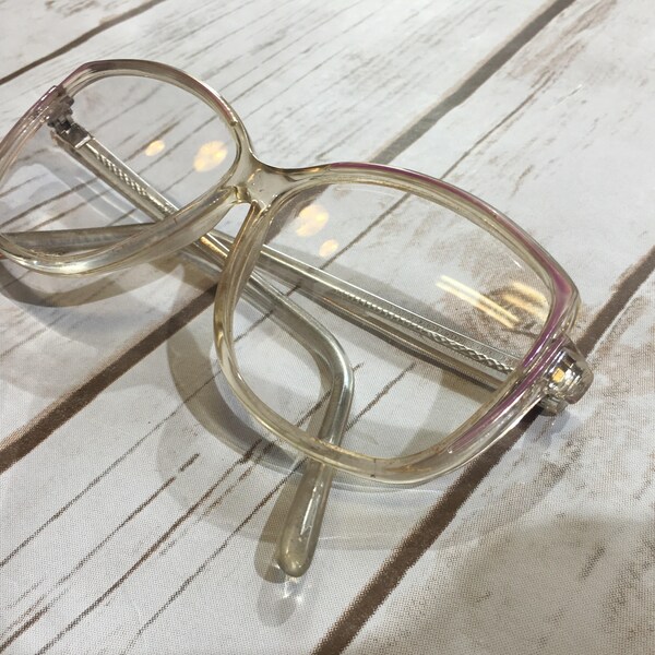 Vintage 80s Eyeglasses, Baby Pink Purple & Clear Eyeglasses, Vintage Eyeglasses Frames, Oversized Glasses,  Vintage Eyewear, Hipster Glasses