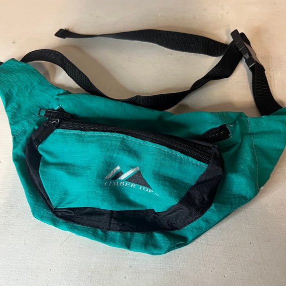 Vintage Timber Top Green Nylon Fanny Pack, 80s Fan