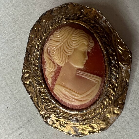 Woman Cameo Brooch Pin Pendant Operi, Vintage Cam… - image 5