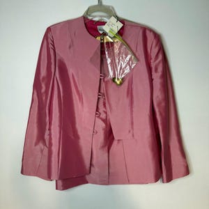 Vintage New With Tags Oscar by Oscar de la Renta Bubblegum Pink Two Piece Set, Skirt & Jacket, Womens 12, 80s Womens Suit