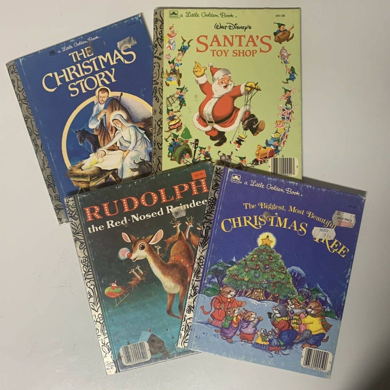 Vintage Christmas Little Golden Books Lot of 4 Nativity Santa - Etsy