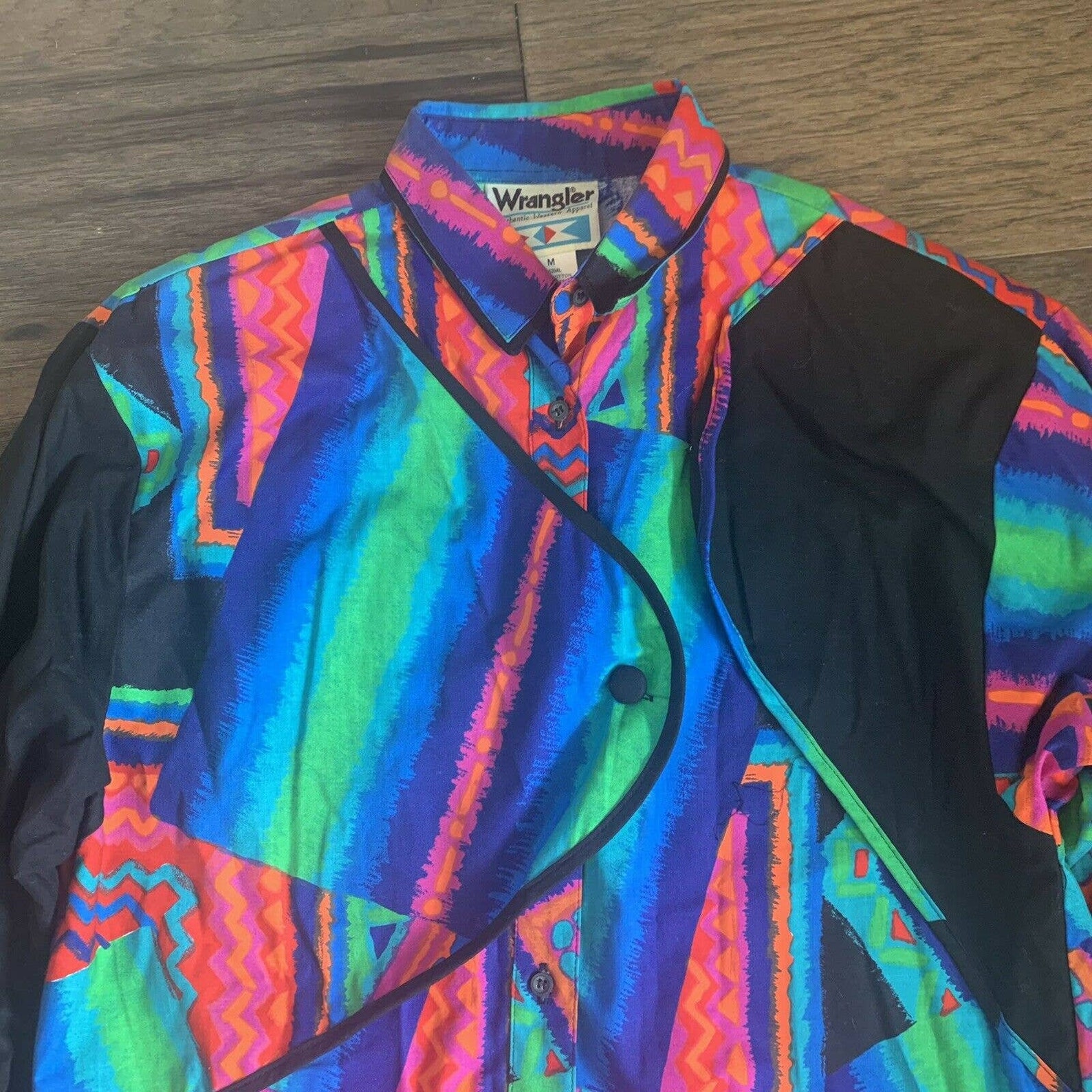 VTG Wrangler Bright Neon Colorful Southwestern Western Shirt, vintage ...