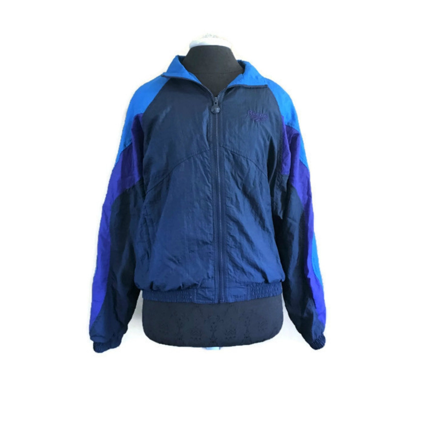 Vintage Reebok Windbreaker Jacket M & Blue | Etsy