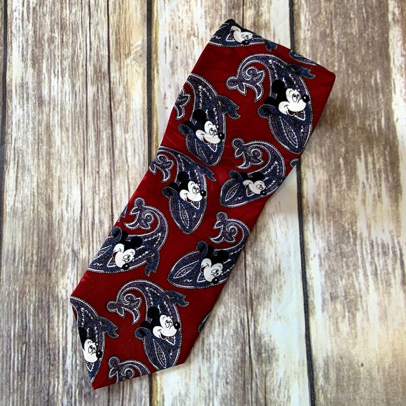 Mickey Mouse Tie Vintage Mickey Mouse Neck Tie Vintage Disney Mickey Mouse Blue /& Red Paisley Neck Tie Disney Tie Vintage Disney Necktie