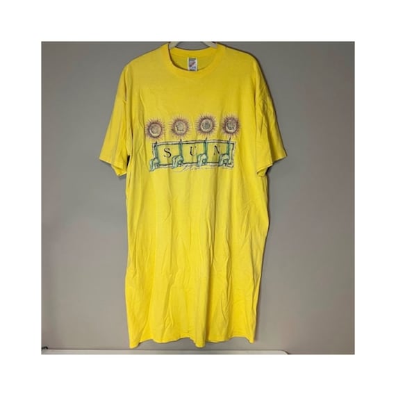 Vintage 1990s Sunflowers Single Stitch T-Shirt Dr… - image 1