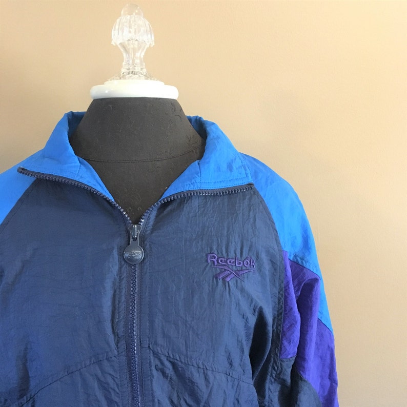 Vintage Reebok Windbreaker Jacket Sz M 1980s Purple & Blue | Etsy