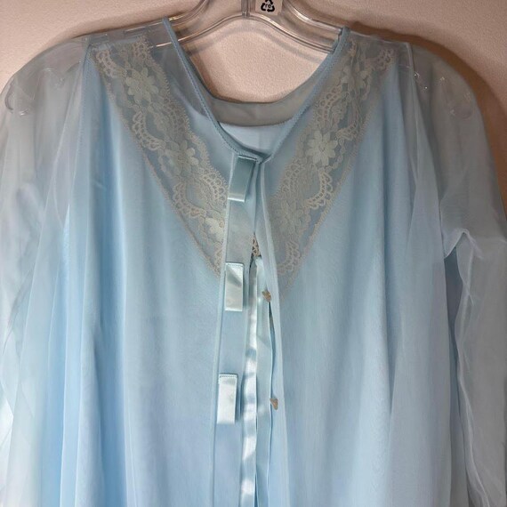 Vintage 50s 60s Pinehurst Lingerie Blue Nylon Bab… - image 2