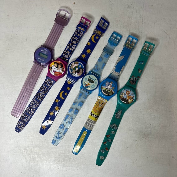 Vintage Disney Watch Lot 1990s Plastic Kids Wrist… - image 1
