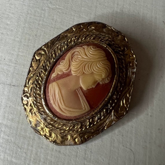 Woman Cameo Brooch Pin Pendant Operi, Vintage Cam… - image 1