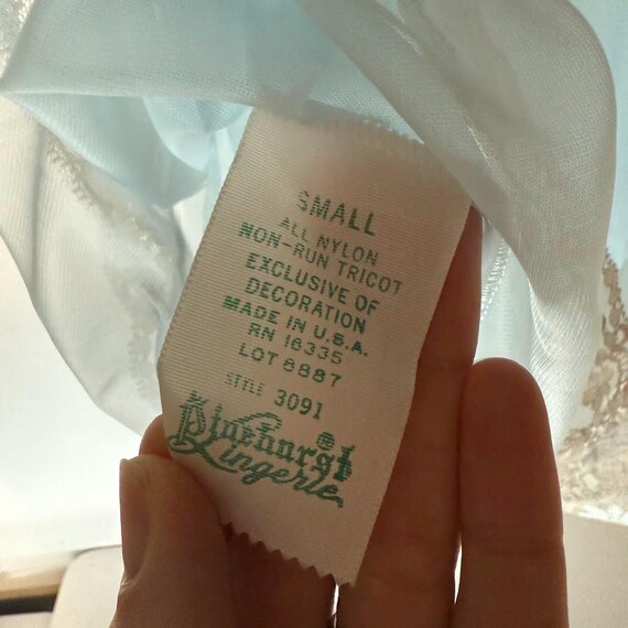 Vintage 50s 60s Pinehurst Lingerie Blue Nylon Bab… - image 8