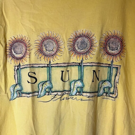 Vintage 1990s Sunflowers Single Stitch T-Shirt Dr… - image 4