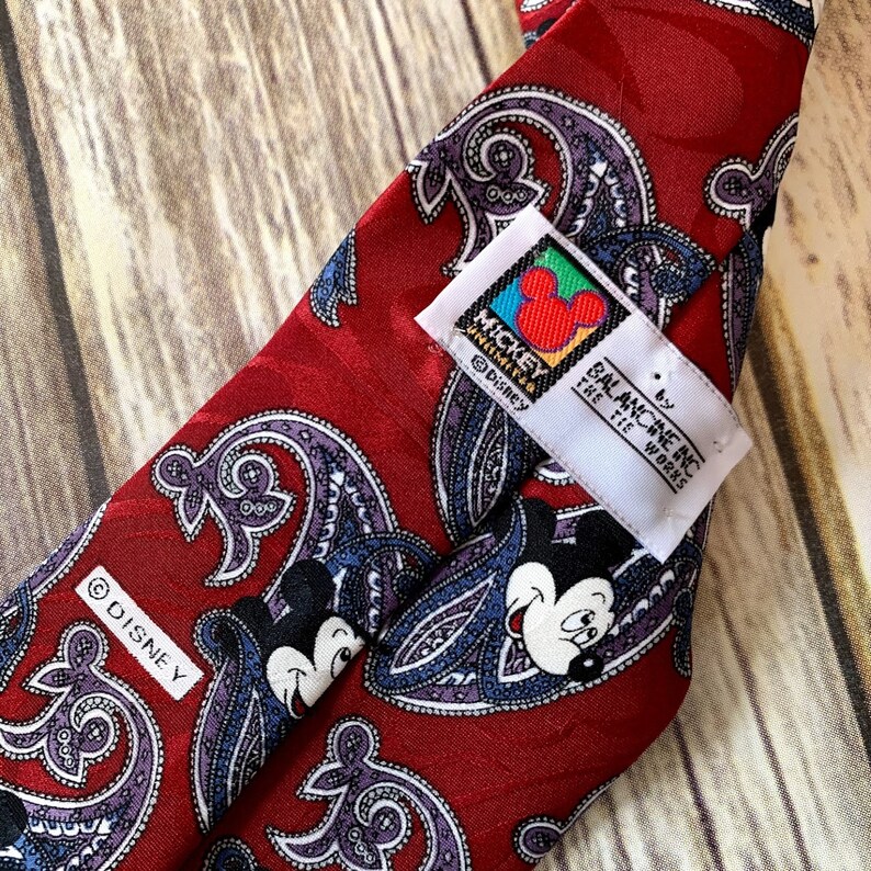 Mickey Mouse Tie Vintage Mickey Mouse Neck Tie Vintage Disney Mickey Mouse Blue /& Red Paisley Neck Tie Disney Tie Vintage Disney Necktie