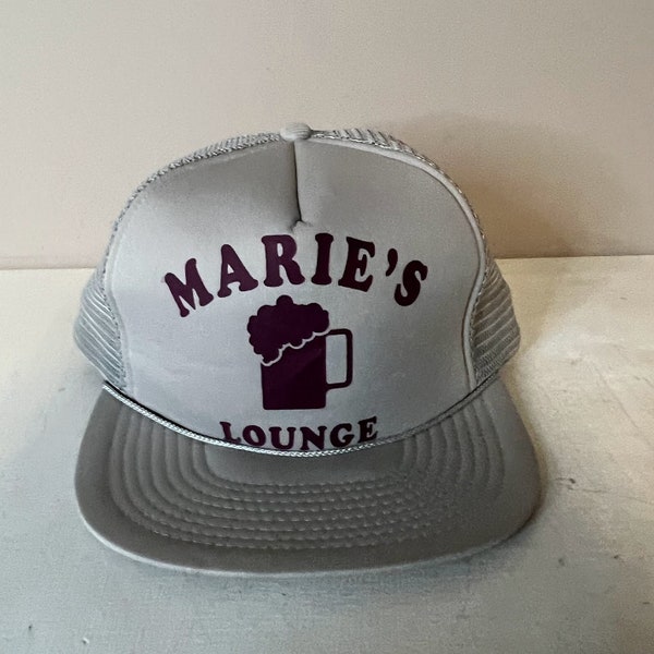 Vintage 80s Marie's Lounge Mesh Trucker Hat, Vintage Tavern Hat, Vintage Beer Hat, Vintage Trucker Hat, 80s Trucker Hat, 1980s Trucker Hat