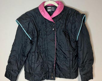 Vintage Puffer Ski Jacket, Vintage Color Block Puff Ski Jacket, 80s Ski Jacket, 90s Ski Jacket, Vintage Puffer Jacket, Vintage Ski Jacket