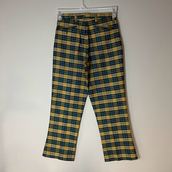 70's Silver Plaid Cord Pants