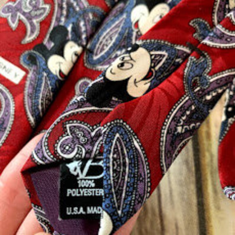 Mickey Mouse Tie Vintage Mickey Mouse Neck Tie Vintage Disney Mickey Mouse Blue /& Red Paisley Neck Tie Disney Tie Vintage Disney Necktie