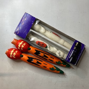 Vintage 1990s Tapered Halloween Candles, Vintage Halloween Candles, 90s Halloween Candles, Vintage Halloween Decor, Ghost Candle