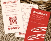 Artisan Bakery Business Card & Loyalty Card Template, Rustic Hand-drawn Bread Branding Kit (Canva Download) Portrait 2x3.5"
