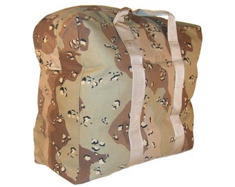 USGI Flyer's Kit Bag -  Desert Shield  - Made in USA  - 1990's    NOS   Rare Chocolate Drop (7 color) pattern