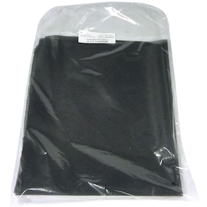 May include: A black fabric roll packaged in a clear plastic bag. The label on the bag reads "mon.t.co JTC Retail Fine-Knit HTC1303-2 BLACK 5 yards/verges".