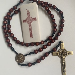 Handmade Large Italian Wood Cord Rosary