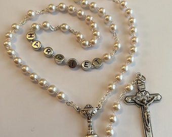 Chapelet Catholique En Perles Roses – Avec Croix Rétro – Pochette Velours – Pour Communion, Baptême, Mariage – Longueur 53 Cm - 11