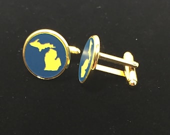 Michigan Cuff links, Cuff Links, Nautical Cuff Links, Mans Gift, State of Michigan, State of Michigan Cuff links, Groomsmen Gifts,Groom Gift