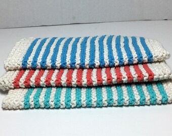 dishcloths, face cloths, washcloths, cotton dishcloths, knitted dishcloths, housewarming gift, hostess gift, Eco Friendly