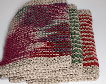 dishcloths, face cloths, washcloths, cotton dishcloths, knitted dishcloths, housewarming gift, hostess gift, Eco Friendly