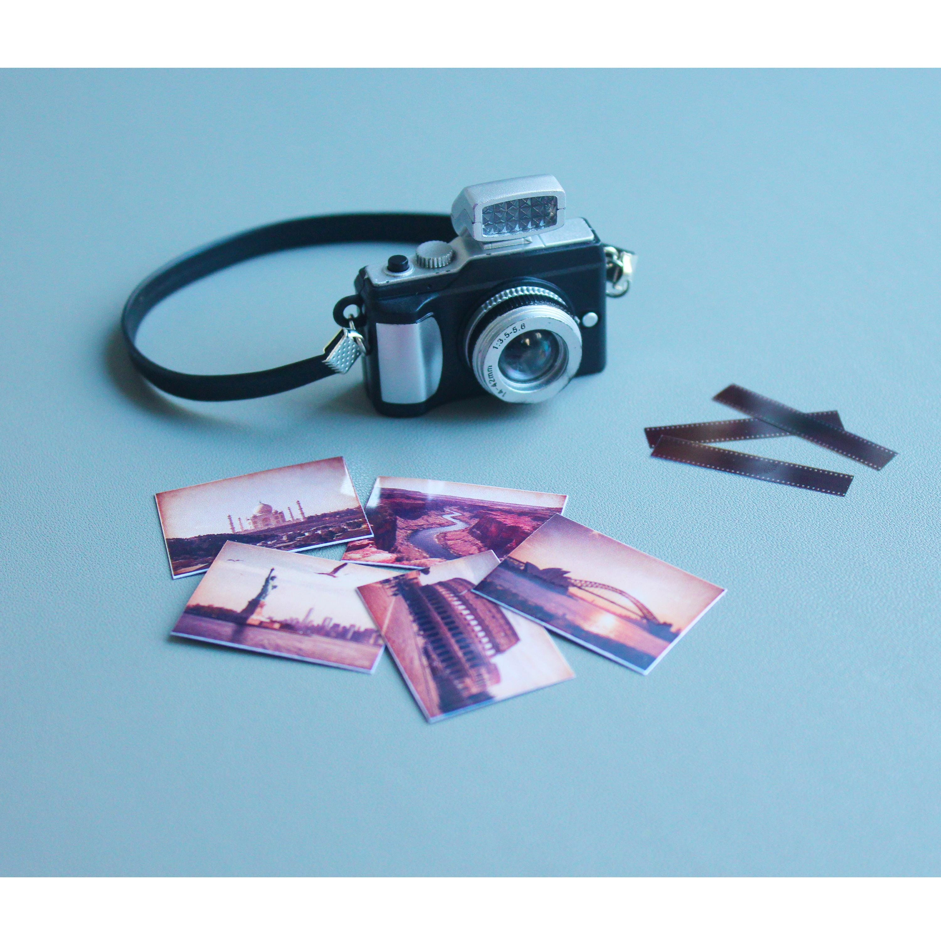 Mini Camera Model Set With Retro Photos & Film Strips Nostalgic ...