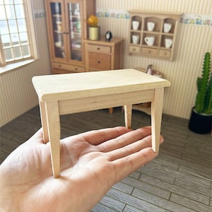1/12 Scale Wooden Table Mini Model Miniature Toy For Dollhouse Diorama