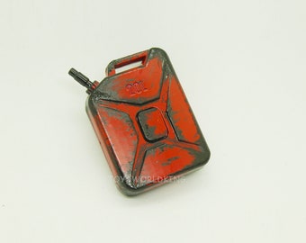 Mini lata de aceite sucia, modelo de metal de lata de combustible, juguete para diorama de muñecas