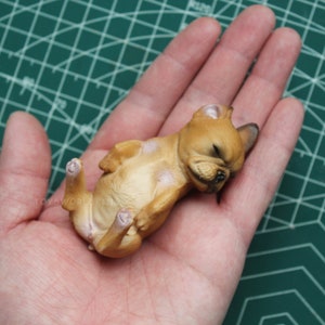1/6 Scale Sleeping French Bulldog Dog Model Figurine Toy For Action Figure Doll