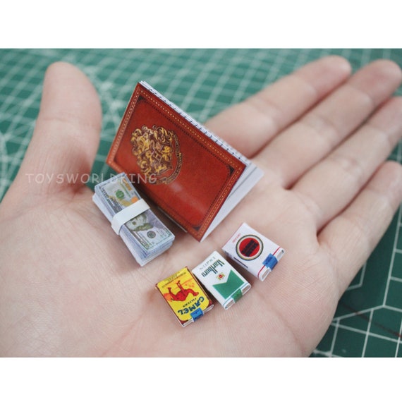 1:6 Scale Handmade Notebook Cigarette Packs Cash Model Set Fits 12
