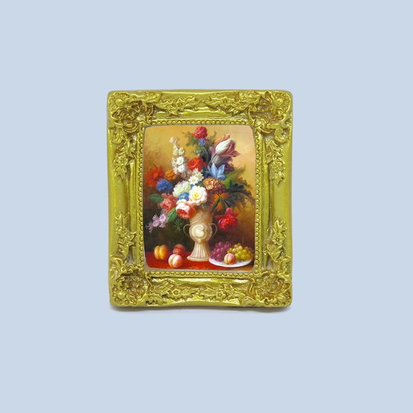 1/6 Scale Mini Fruits Flowers Printed Oil Painting Model Mini Toy Fits 12"in Action Figure Doll Dollhouse Kitchen Diorama