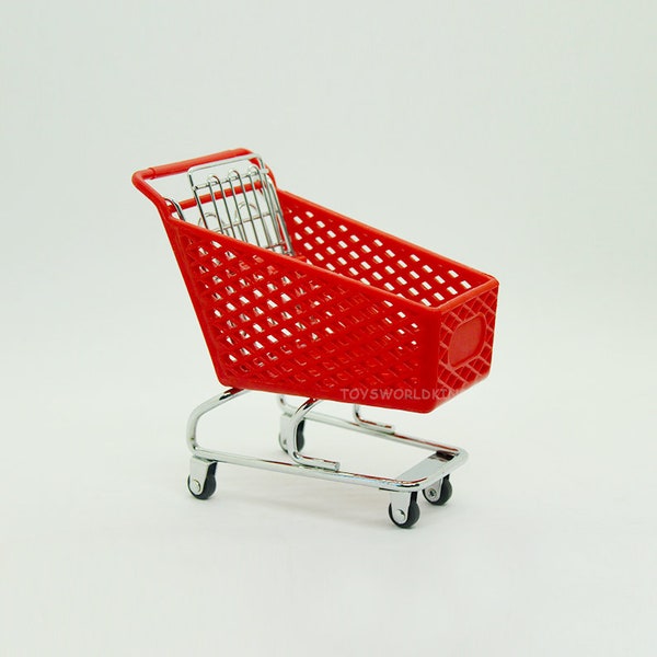1/6 Scale Red Shopping Trolley Cart Mini Model Toy Fits 12 in Action Figure Doll Diorama