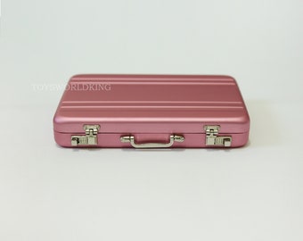 1/6 Scale Mini Pink Briefcase Suitcase Blue Metal Model Mini Toy For 12 in Action Figure Doll