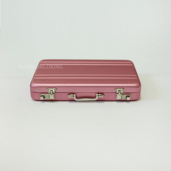 1/6 Scale Mini Pink Briefcase Suitcase Blue Metal Model Mini Toy For 12 in Action Figure Doll