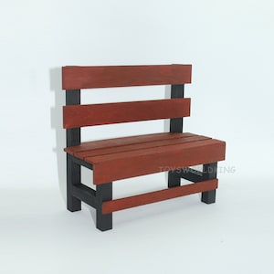Handmade 1/6 Scale Wooden Bench Chair: Doll Diorama Model