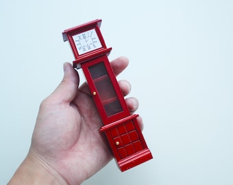 1:12 Scale Antique Style Clock Grandfather Clock Mini Wooden Model Toy For Dollhouse Diorama Doll