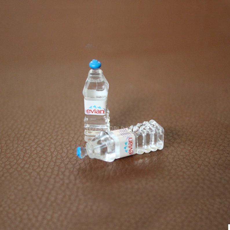 2 X 1/6 Scale Mini Mineral Water 3 Cm Evian Bottle Model Mini Etsy