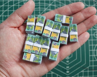 12 X 1:6 Scale Australian Dollar Cash Bundles Model Mini Toys For 12 in Action Figure Toy Soldier Diorama