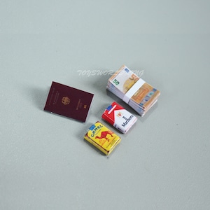1/6 Scale German Passport Cash Cigarette Packs Model Toy Mini Set For 12 in Doll Ken Barbie Diorama