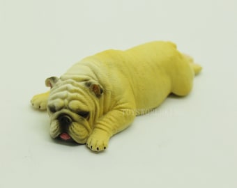 1/6 Scale Sleeping British Bulldog Dog Model Figurine Toy For 12"in Action Figure Toy Soldier Doll