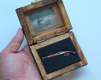 1/6 Schaal Shotgun Box Set Handgemaakte Model Mini Speelgoed Set Vintage Stijl Voor Pop Diorama