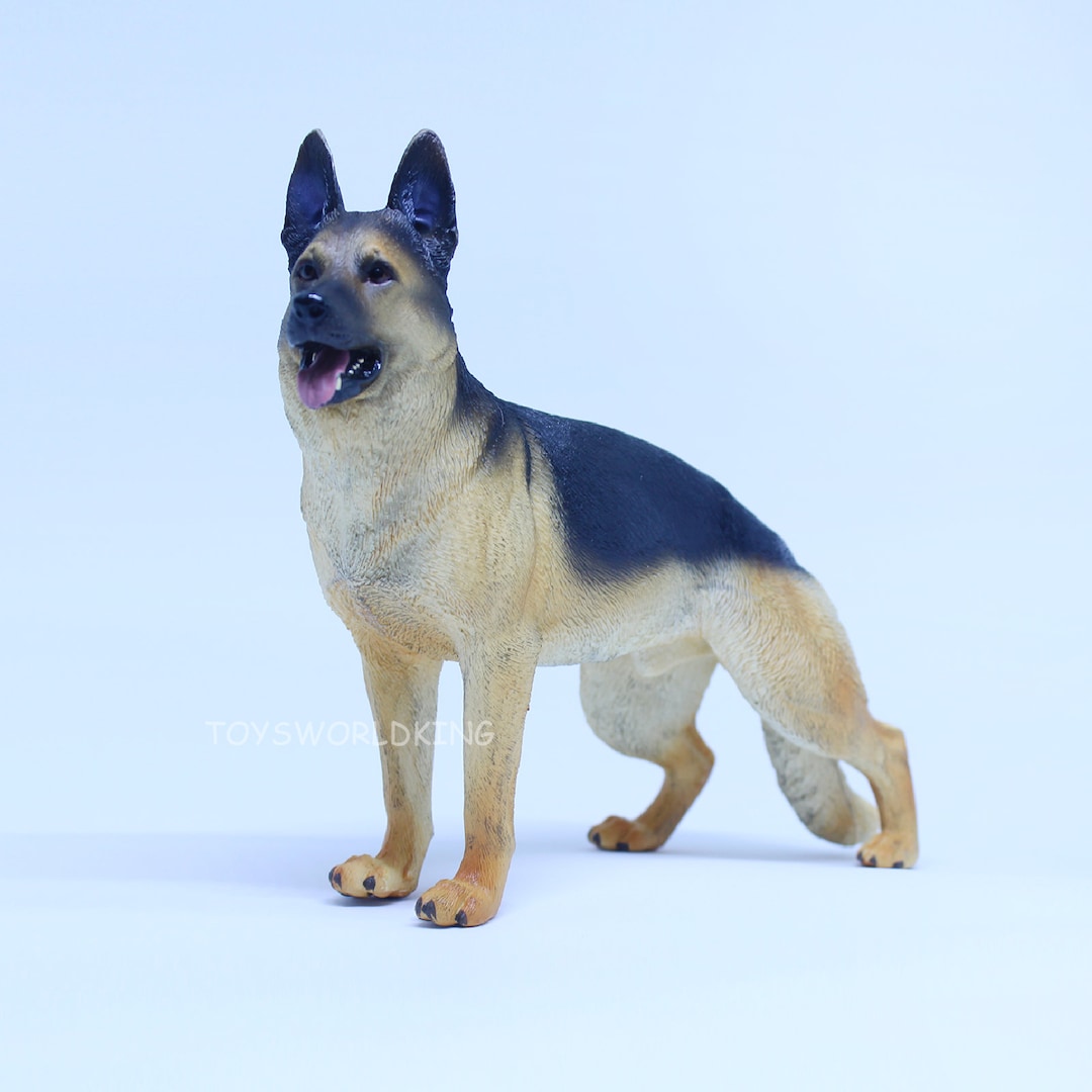1/6 Scale Black German Shepherd Dog Figurine Pet Model Toy for 12in Action  Figures Toy Soldier Doll 