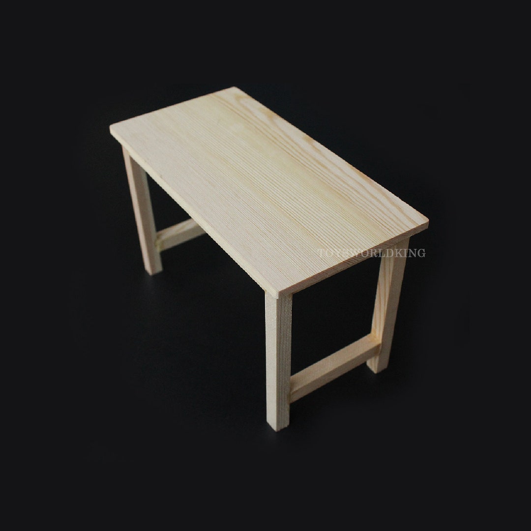 1:6 Scale Handmade Wooden Unpainted Table Desk Model Toy for 12"in ...