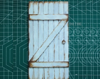 1/12 Scale Old Looking Door Wooden Model Toy For Miniature Mini Dollhouse Diorama